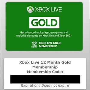 Xbox Live 12 Month Gold Membership